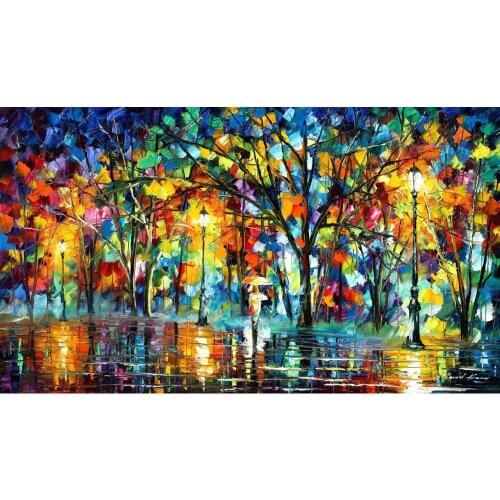 Modern art paintings for sale lonely walk knife oil painting Landscape for living room Hand painted