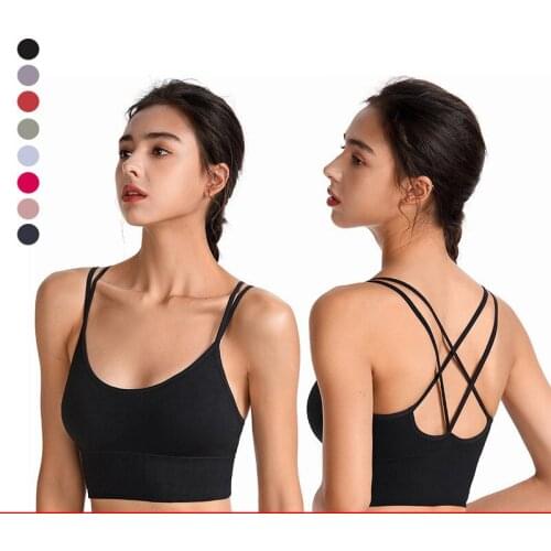 European American Sports Underwear Cross Beauty Back Quick-Drying Shockproof Running Women Without Steel Ring Yoga Bra