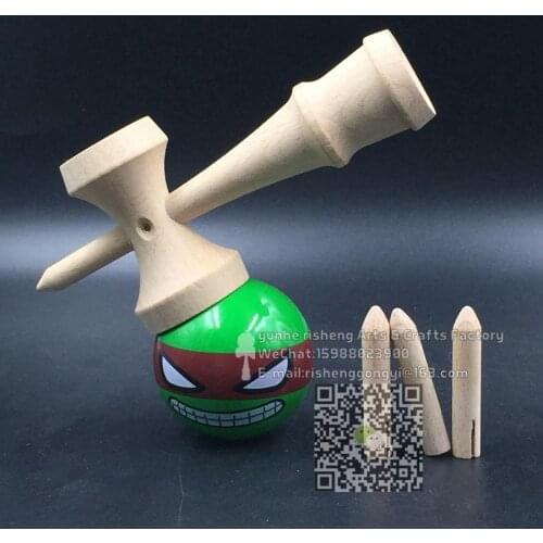 TWB retail kendama 4 colors pu paint ball ninja kendama professional game 4 clubs