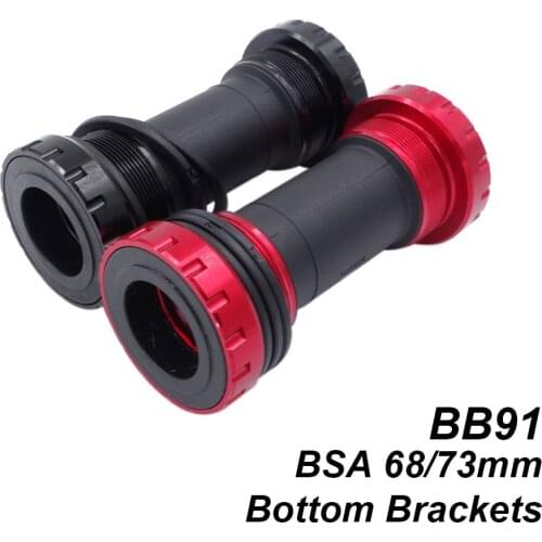 Bike Bottom Bracket BB91 MTB Aluminum Bearing BSA 68 73mm Road Bicycle BB Axle 22 24mm For Shimano Crankset Bike Prats