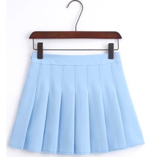Young Girl Mini Skirts Pleated High Waist Summer South Korean Student Japanese School uniform Sweet Skirt 2019 New Arrival