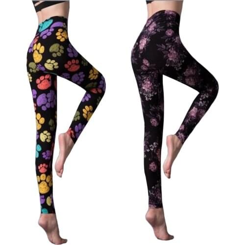 LJCUIYAO Push Up Leggings Women Workout High Waist Leopard Print Leggings Jeggings Polyester For Women Fitness Pants Plus Size