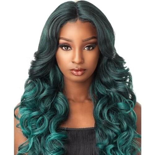 ZM Hair Dreamy green fashion European and American wig long wave curly wig