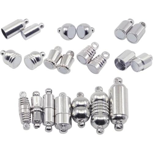 10pcs/lot Magnetic Clasps Stainless Steel For Leather Bracelets Necklace Connectors DIY Jewelry Making Accessories Wholesale