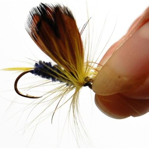 12 Pieces /set Nymph Fly Trout Artificial Fishing Bait Feather Hooks Carp Fishing Bait Insect Fly Fishing Lures