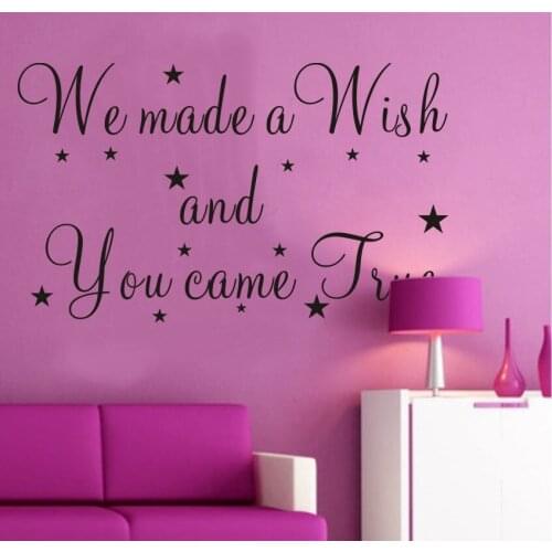 2017 New Design We Made A Wish And You Come True Childrens Bedroom Wall Decal Sticker