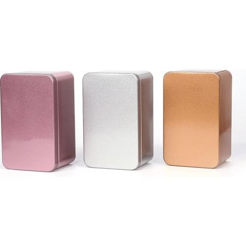 3pcs Rectangle Frosted Metal Box Tea Candy Cigarette Storage Organizer Gift Storage Box Small Empty Metal Tin For Money Coin
