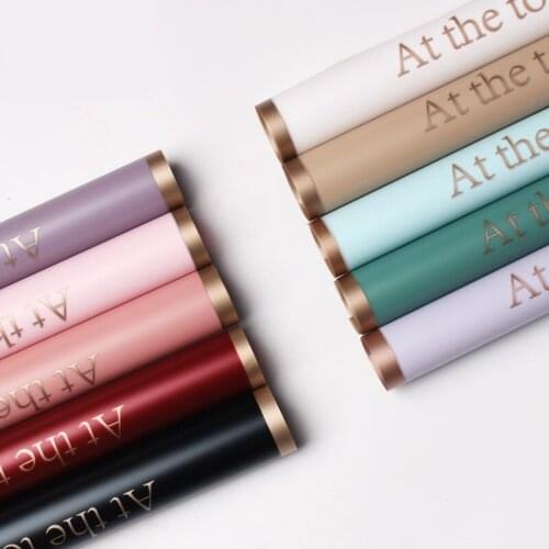 5Pcs Golden Letters Flowers Packaging Paper DIY Crafts Wedding Bouquet Gift Box Scrapbook Waterproof Wrapping Origami Material