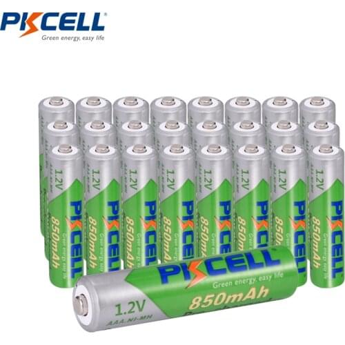 25Pcs PKCELL 850mAh AAA Battery 1.2V NI-MH 3A aaa Rechargeable Low self discharge precharge pilas batteries NIMH battery