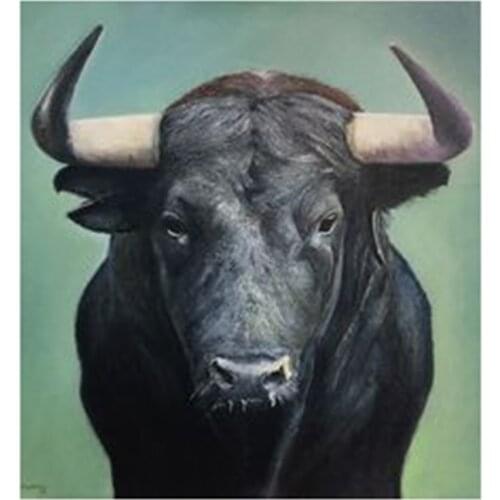 LZAIQIZG Diamond Painting Fierce Bull Bison Full Square/Round Diamond Embroidery Animal Pattern Cross Stitch Mosaic Home Decor