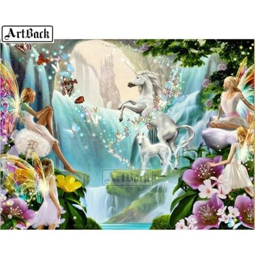 New diy diamond painting unicorn flower kit animal full square / round drill 3d diamond embroidery resin mosaic home decoration