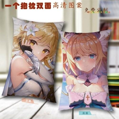 Anime Genshin Impact Paimon Barbara Theme Cute Stuffed Toys Cartoon Pillow Props Soft Plush Doll Cushion Xmas Gifts 40*60cm