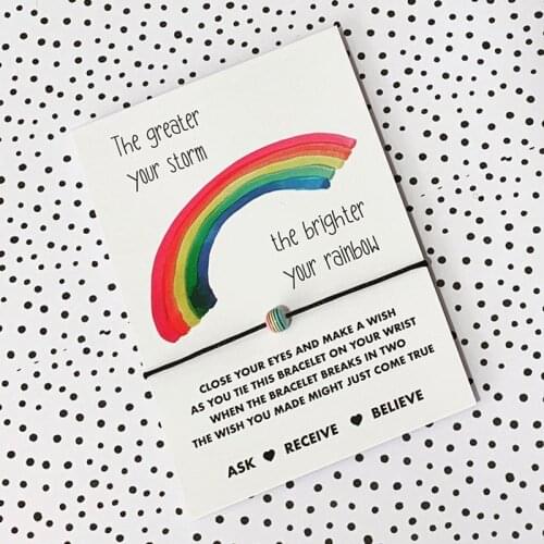 Rainbow Wish Bracelet Rainbow Beads Bracelets 8mm Rainbow Beaded Friendship Bracelet Rainbow Jewelry Women Men Incentive Gift