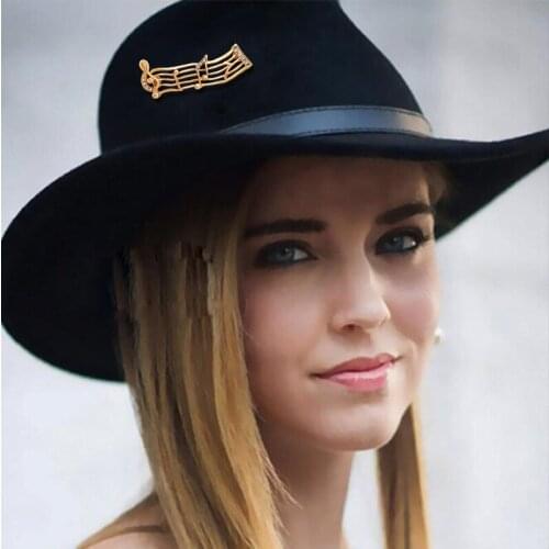 New Fashion Retro Wave Music Brooch for Women Men Suit Pins Musical Note Alloy Rhinestone Music Note Corsage Hat Pin Accessories