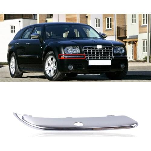 CAPQX For Chrysler 300C Chrome Front Bumper Trim Protector Strip Car Anti-scratch Garnish Strip DA806125AA/DA806124AA
