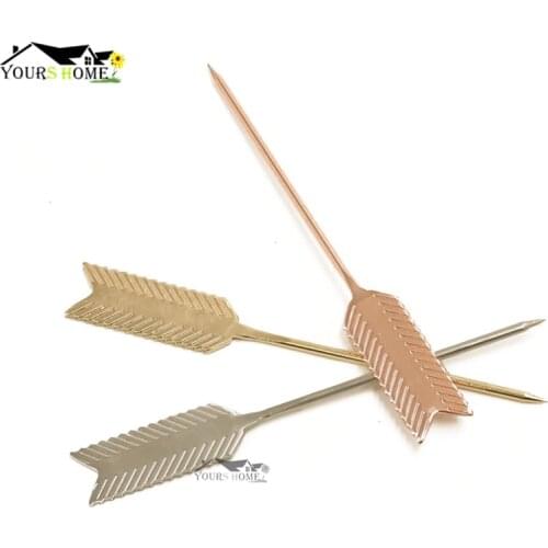 1 Piece Fruit Cocktail Pick Stick Stainless Steel Fruit Sticks Bar Tools Drink Stirring Sticks Martini Pick Party Barware