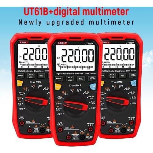 UNI-T UT61B+ Auto Range Digital Multimeter UT61E+ UT61D+ Professional True RMS AC DC Voltage Current Capacitance Tester