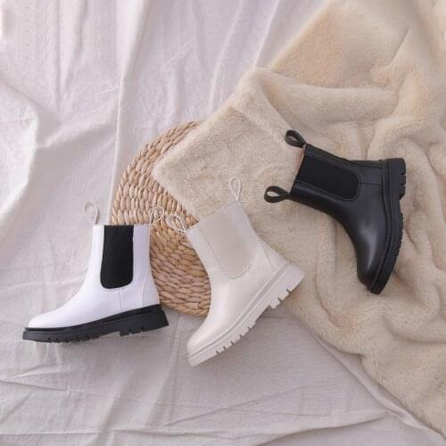 Spring and autumn new British style Martin boots girls leather shoes Chelsea short boots childrens shoes high-top childrens sh