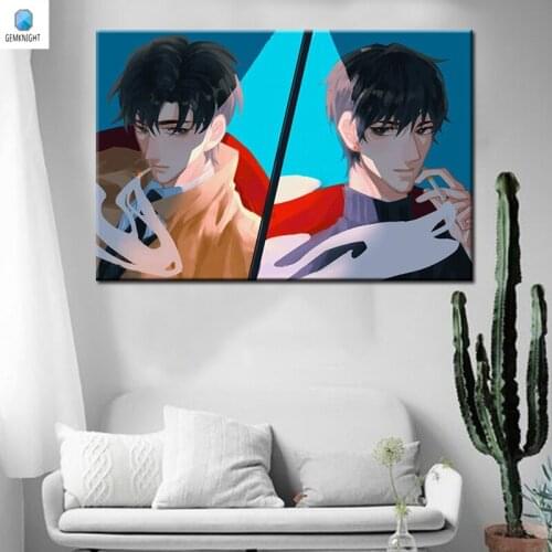 Diy oil painting Handsome boy digital paint by numbers Traditional Chinese modular painting diy digital painting posters