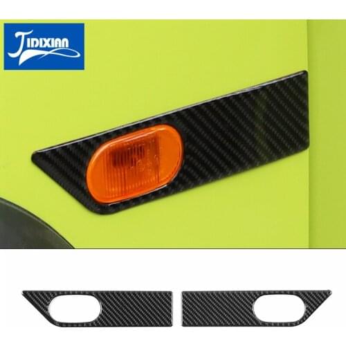 MOPAI Carbon Fiber Stickers for Jimny JB74 Car Fender Turn Signal Light Decoration Cover Accessories for Suzuki Jimny 2019
