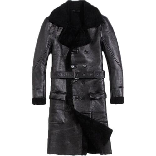 Leather Jacket Men Sheep Shearing Real Fur Coat Natural Wool Coat for Mens Clothing 2020 Winter Jacket Jaqueta De Couro S-N-5