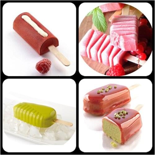 Meibum 4 Style Four-Cavity Ice Cube Silicone Mold DIY Ice Cream Modle Juice Dessert Mould Child POP Ice Iolly Tray Kitchen Tools