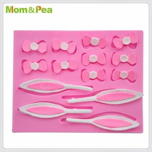 Mom&Pea MPA1856 Bowknots Shaped Silicone Mold Cake Decoration Fondant Cake 3D Mold Food Grade