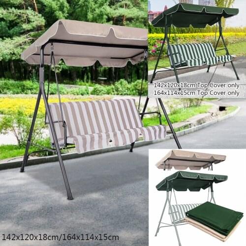 Green/Beige Swing Top Cover Canopy Replacement Porch Patio Outdoor Canopy Swing Chair Awning Protection Against UV Rays