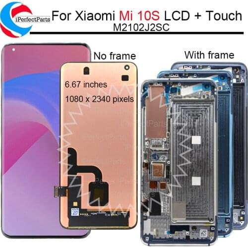 6.67" Amoled Original For Xiaomi Mi 10S LCD Screen Touch Panel Digitizer Pantalla For Mi 10S Mi10 S LCD