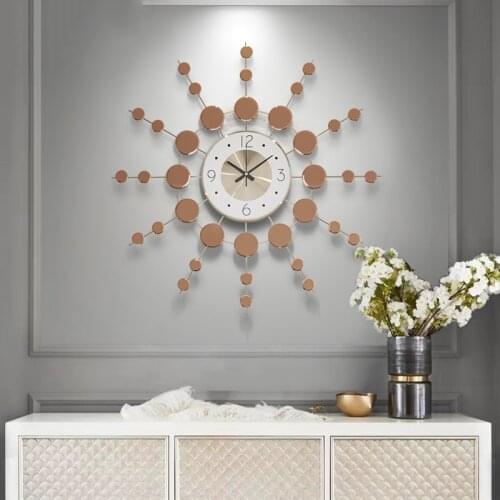 Simple Modern Wrought Iron Clock Wall Sticker Decoration Livingroom Home Clock Wall Mural Decoration Hotel Wall Hanging Crafts