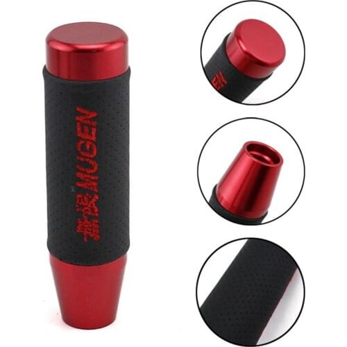 Gear Shift Knob Leather Aluminum 13 18CM Universal Shifter Stick Lever JDM Racing Tuning Shiftknob Sport Gearshift Car Gearknob