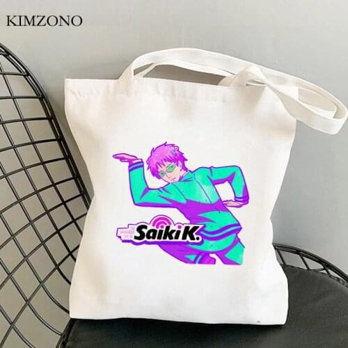Saiki k shopping bag eco bolsa shopping bolso cotton bolsas de tela bag foldable string sac toile