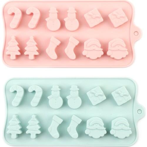 Ailehope Silicone Chocolate Mold Cake decorating tools Christmas stocking Old man tree Baking Ice Tray Mould Mold Non-stick