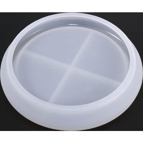 Silicone Crystal Epoxy Resin Mold Round Saucer Coaster Mat Casting Mould Handmade DIY Crafts Jewelry Making Tools 1XCA