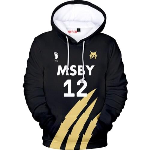 Japan Anime Haikyuu Cosplay Costume Fukurodani Academy Volleyball Club Akaashi Keiji Bokuto Koutarou Unisex 3D Hoodie Sweatshirt