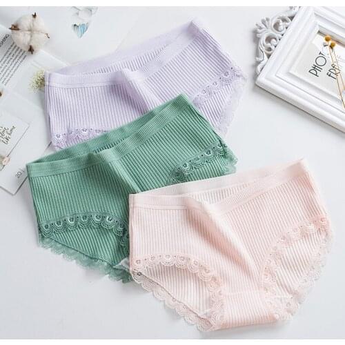 Women Underpants Soft Cotton Panties Girls Solid Briefs Bow Panty Sexy Lingerie Female Underwear M-XXL Womens Intimates