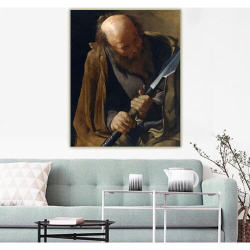 Georges de la Tour《St. Thomas》Canvas Art Oil Painting Artwork Aesthetic Picture Wall Hanging Decor Home Living Room Decoration