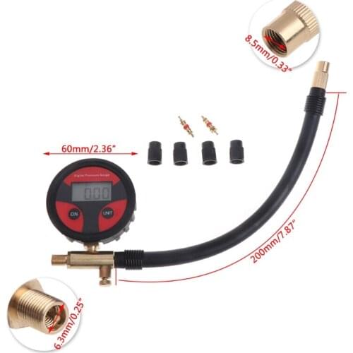 0-200PSI Digital Tyre Tire Air Pressure Gauge LCD Manometer Car Motorcycle D0AC
