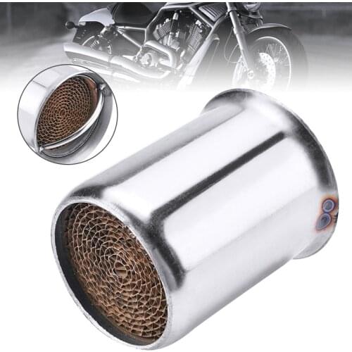 1pc 51mm Stainless Steel Motorbike Front Catalyst DB Killer Removable Silencer For Scooter Exhaust Muffler Reduce Noise Plug