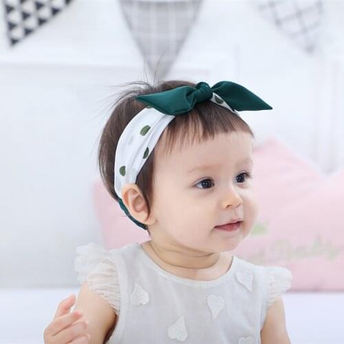 On Sale 1 PC Baby Hair Ribbon Polka Dot Chiffon Baby Headband Fashion Kids Girl Hairband Bows Headwraps Turban Girls Headwear