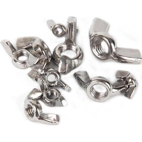 10pcs/lot DIN315 M3 M4 M5 M6 M8 M10 M12 304 Stainless Steel Hand Tighten Nut Butterfly Nuts Wing Nuts