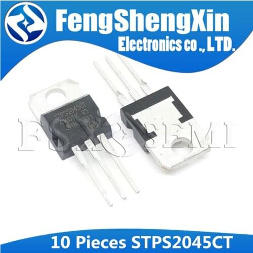 10pcs STPS2045CT TO-220 STPS2045C TO220 45V 20A STPS2045 POWER SCHOTTKY RECTIFIER