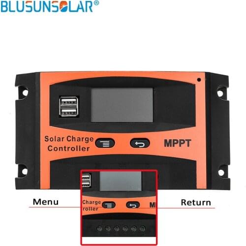 12V/24V Auto 30A 40A 50A 60A MPPT Solar Charge Controller Solar Panel Battery Regulator Dual USB LCD Display With User Manual