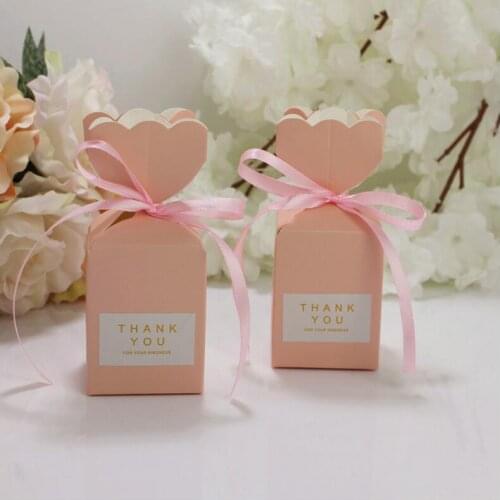 50PCS European Style Wedding Candy Box Birthday Gift Packaging Bag Vase Shaped Bridal Shower Favor Boxes