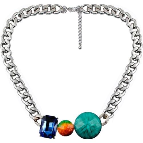 Thick Glass Resin Accessories Choker Chain Necklace Pendant Wedding Necklace Free Shipping