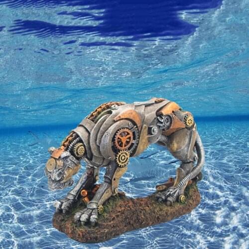 Aquarium Ornament Machine Gear Leopard Landscaping Fish Tank Accessories