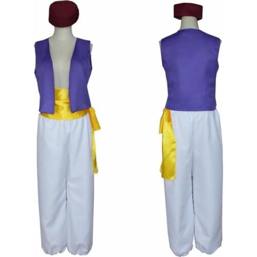 God Cos No Sleeves Purple Vest White Pants Brown Cap Yellow Belt 4Pcs Set A La Cosplay Set Hot Sale Halloween Cosplay Costumes