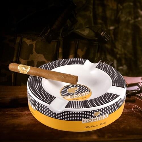 COHIBA European Creative Personality Ceramic Hand-painted Ashtray Cuban Cigar Ashtray Office Room Desktop Decor Smoke Accessory