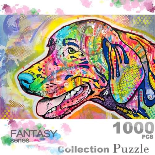 The Wooden Puzzle 1000 Piece Adult Kids jigsaw Puzzle Color Dog Educational Intellectual Decompressing Children Puzzle Game Toys