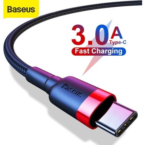 Baseus USB Type C Cable For Xiaomi Redmi Note 9 8 Pro Cable Tipo C Fast Charging For Samsung Cable Kabel USB C USB-C Cable Wire